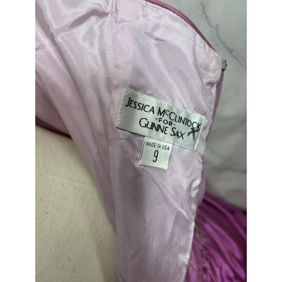 Vtg Jessica McClintock Gunne Sax Prom Tulle Dress 9 Pink Fairy Princess Corset - Picture 2 of 16